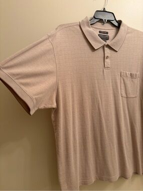 Saddlebred Men’s Beige Polo Shirt with Chest Pocket